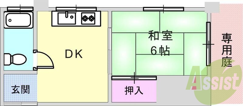 使いやすい1DKの間取りです