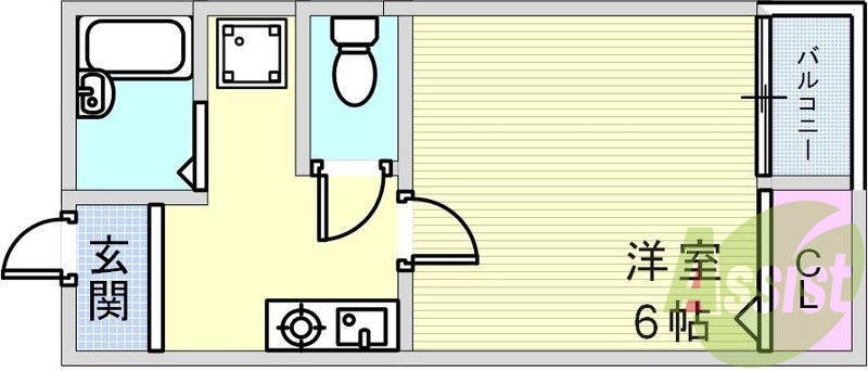 一人暮らしにピッタリの間取り