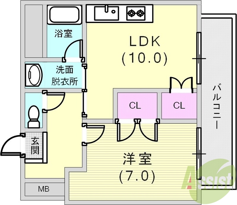 振り分けで使いやすい間取りです