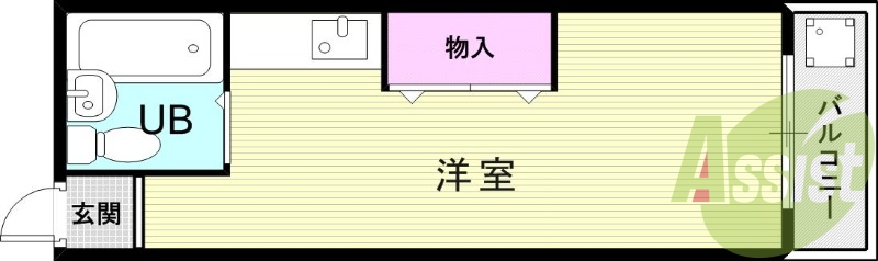 広めの1Kの間取りです