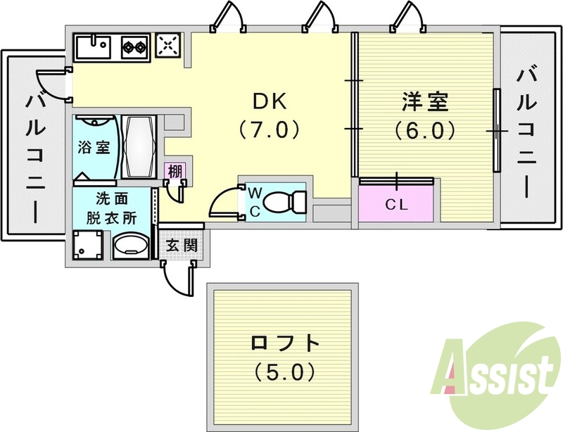 窓の多いお部屋です