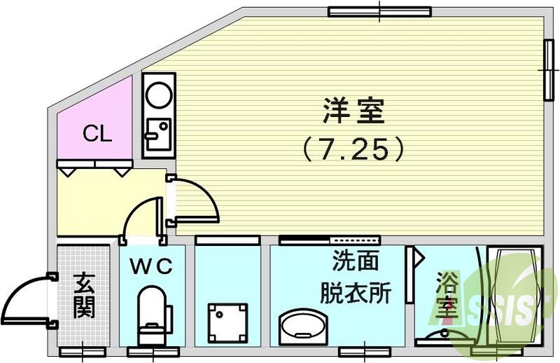 広めの１Ｒタイプです。
