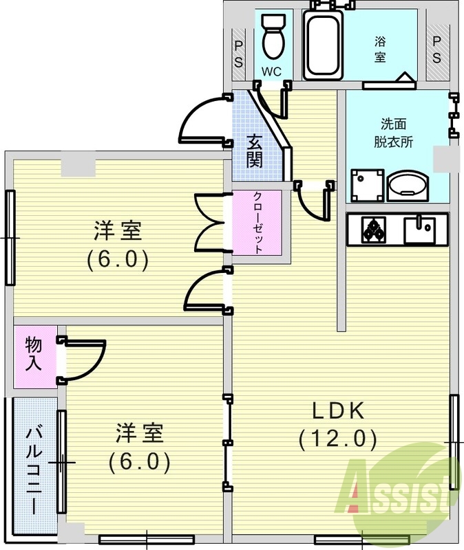 1LDKとしても使えますね。