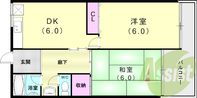 2DK(47.2平米)ペット相談可・シャンプードレッサー付き