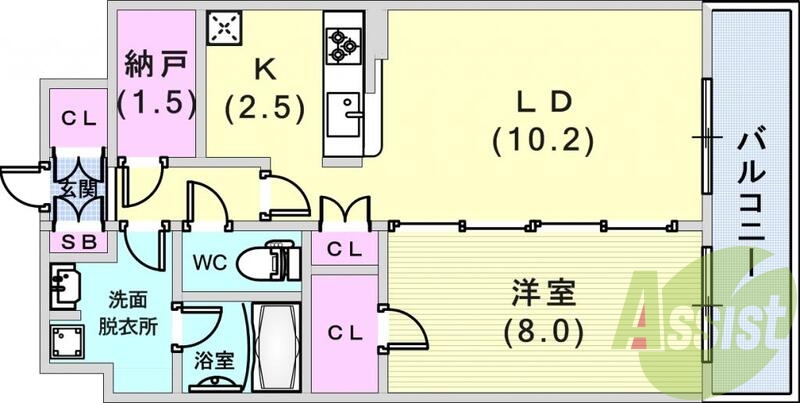 １ＬＤＫ（54.88平米）浴室乾燥機・宅配BOX・納戸