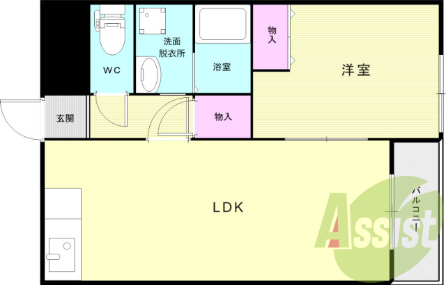 1LDK(41.7平米）システムキッチン・TVモニターフォン