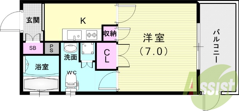 1K(25.9平米)浴室テレビ・ミストサウナ・浴室乾燥機