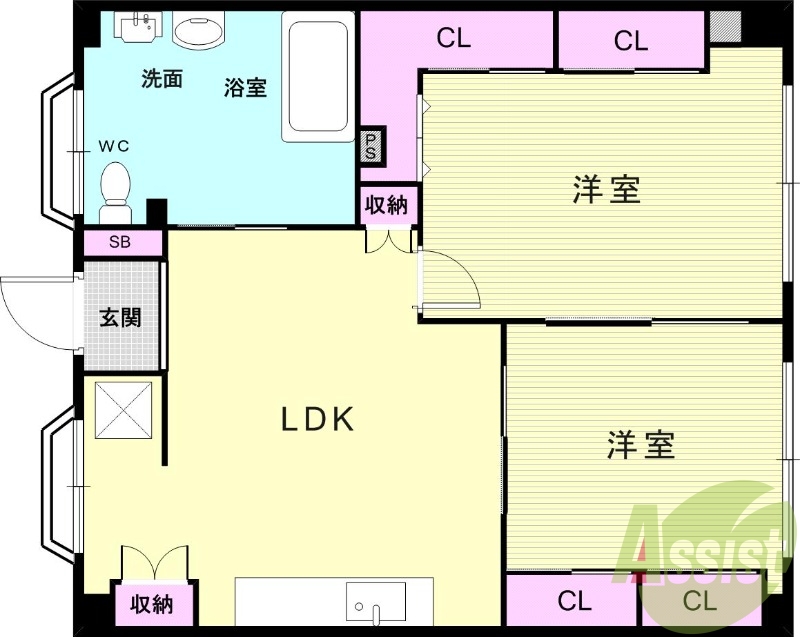 3LDK（56.68平米）介護ベッド・オートロック