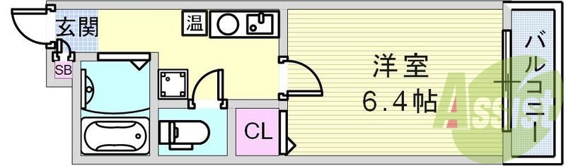 明るい角部屋です