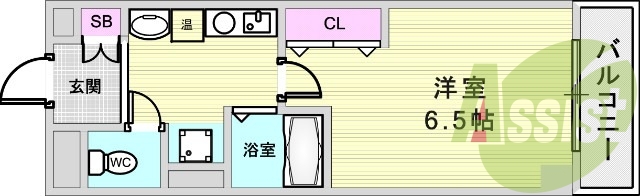 1K(21.4平米)オートロック・エアコン・IHコンロ・収納