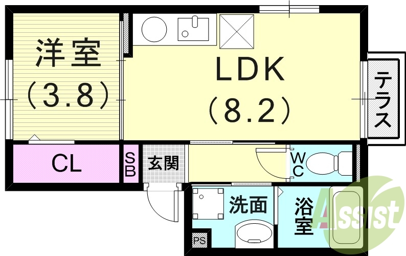 1LDK（31.98平米）システムキッチン・浴室乾燥機