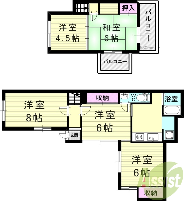 -階の間取り図