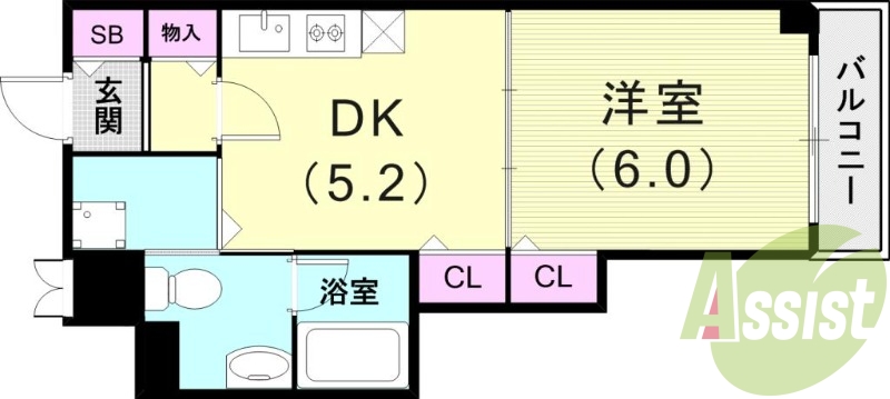 1DK(29.01平米)ガスコンロ・室内洗濯機置場・エアコン