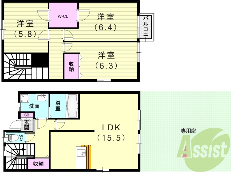 1階の間取り図