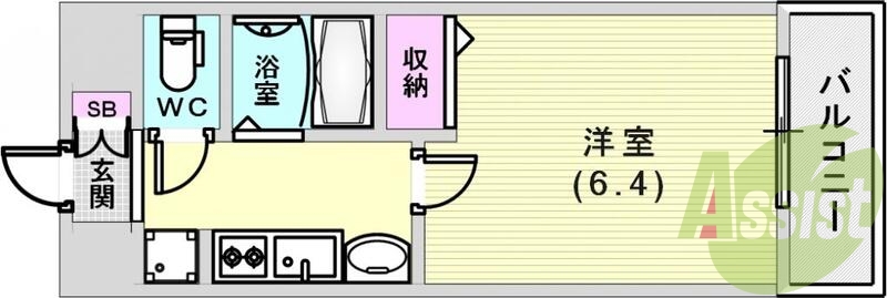 使いやすい1Kの間取りです。