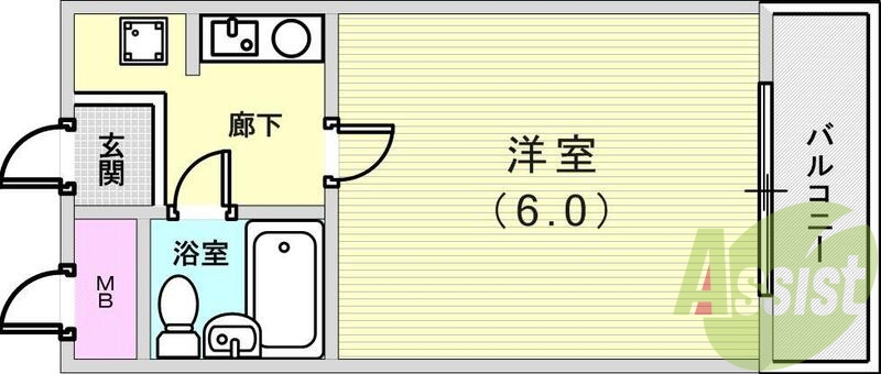 1R（14.71平米）電気コンロ・エアコン
