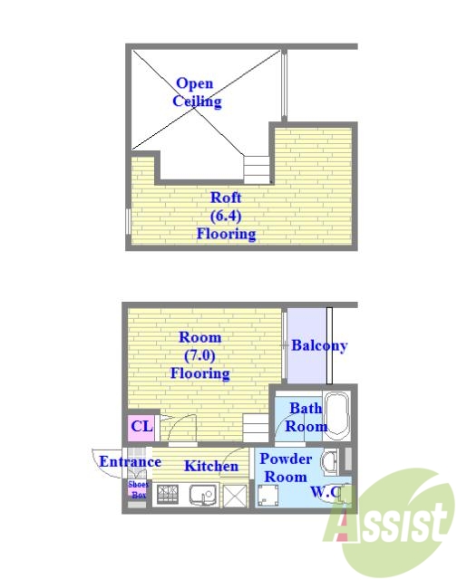 広々ロフト付きの単身者様向けアパートです！