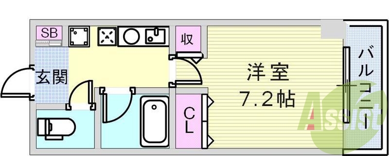 一人暮らしにピッタリの間取り