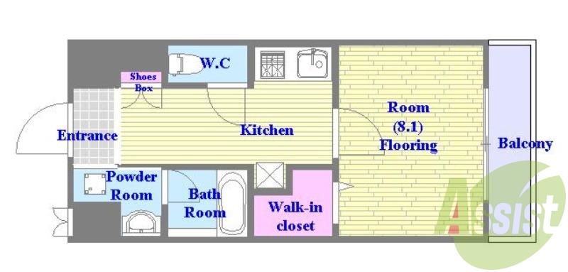バストイレがセパレート、独立洗面所のある使い易い間取りです