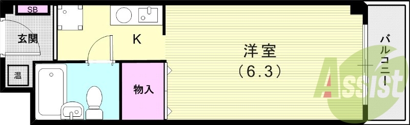 1K（19.27平米）エアコン・IHコンロ・オール電化・収納