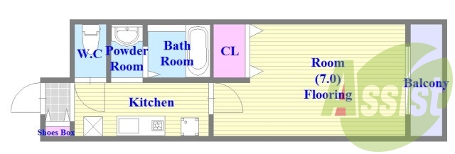 シンプルなお一人向けな間取りです