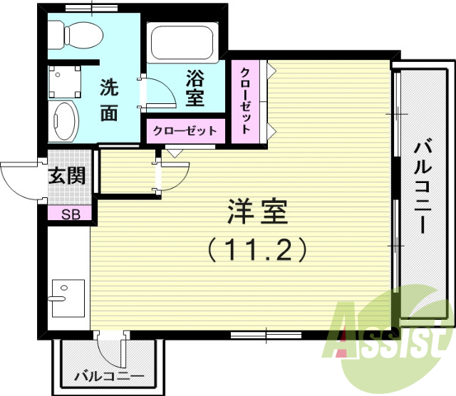 バストイレがセパレート、独立洗面所のある使い易い間取りです。