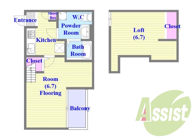 広々ロフト付きの単身者様向けアパートです！