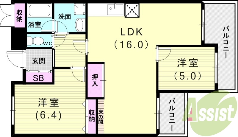 2階の間取り図