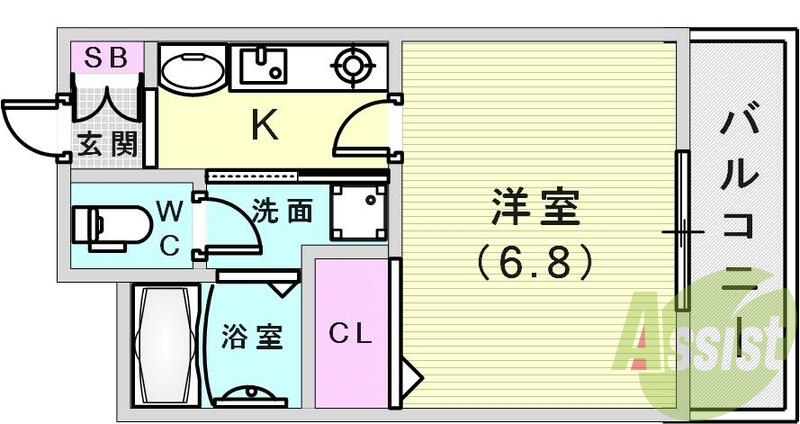 洋室6.8帖実際に見ていただくとそれ以上アルように思いますよ