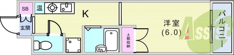 １Ｋ（20.13平米）1口コンロ・モニターホン・ネット無料