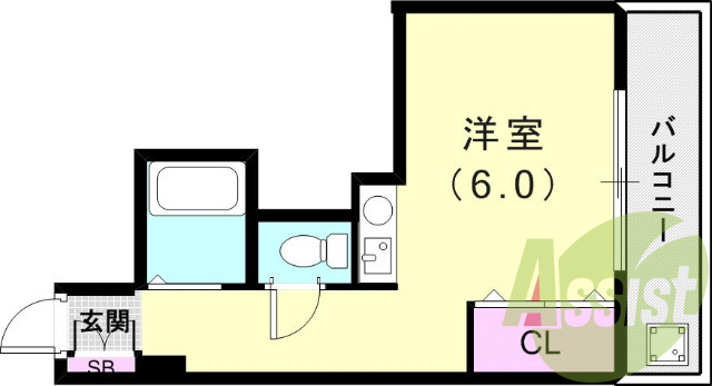 1R（20.52平米）エアコン・IHコンロ・靴箱