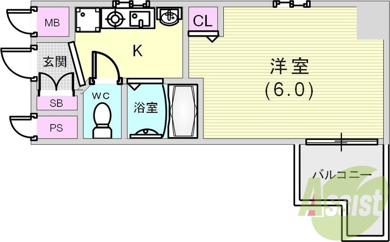角部屋で窓の多い間取りです