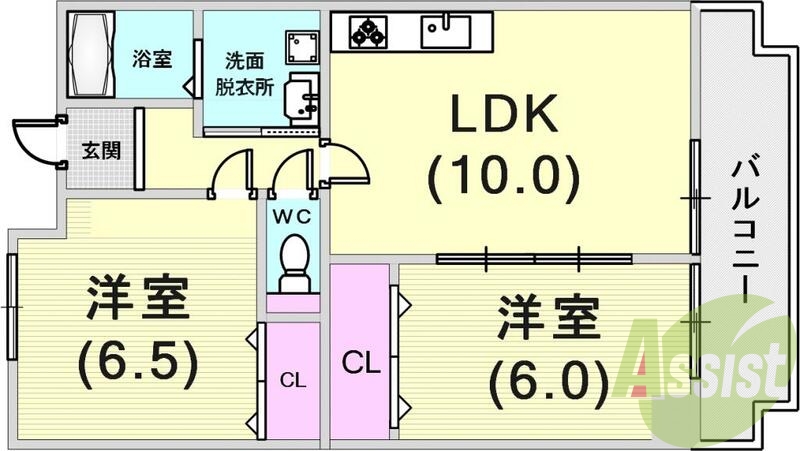2LDKの間取りです