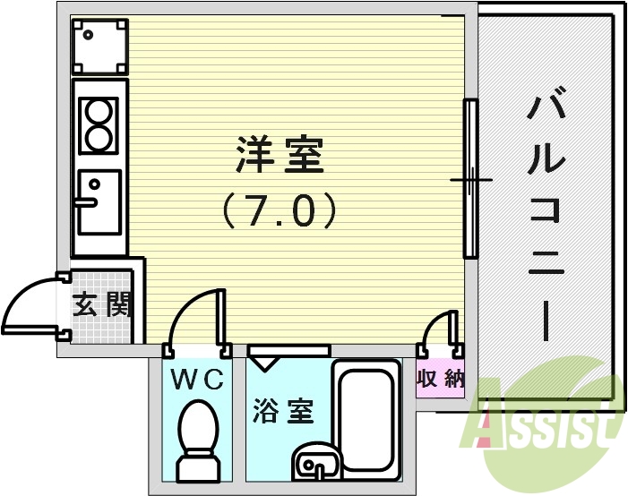 お風呂トイレセパレート室内洗濯置き場です