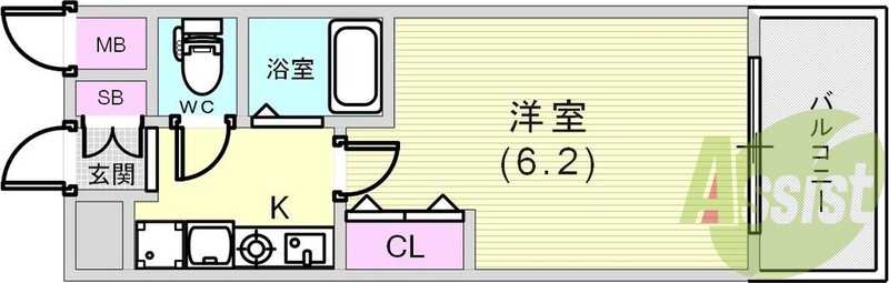 一人暮らしには十分な間取です!