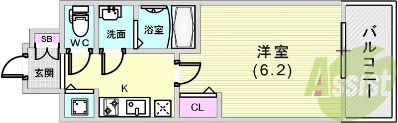 お一人には最適の間取りです。