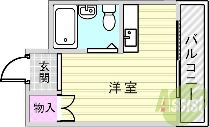 お得な1Rの間取りです。