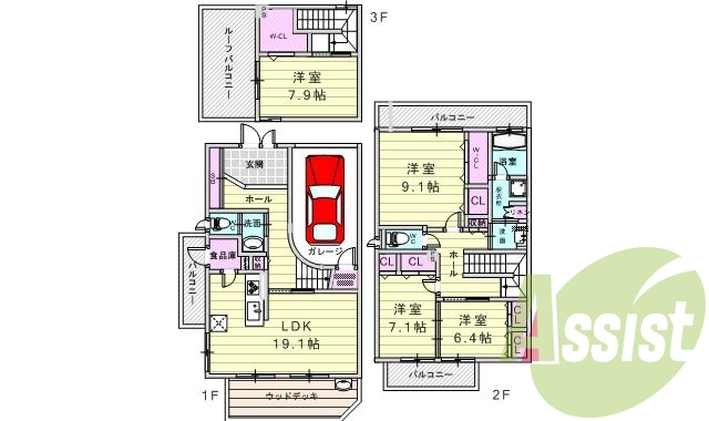 1階の間取り図