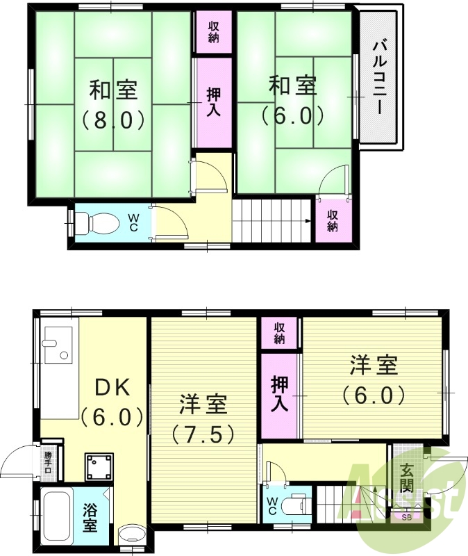 -階の間取り図