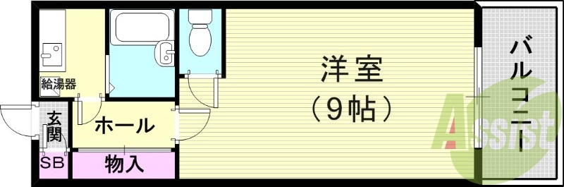 使いやすい1Kの間取りです。