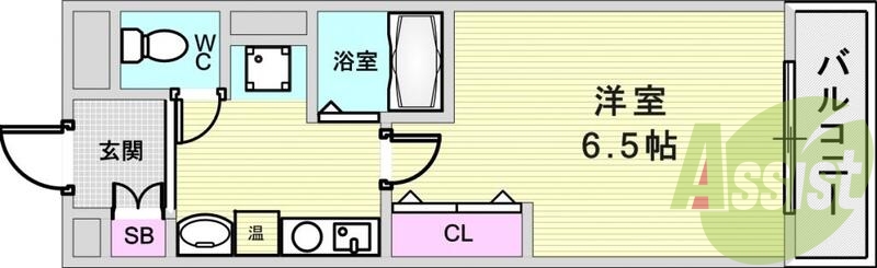 1K（２１.４平米）オール電化・風呂トイレ洗面台別・収納