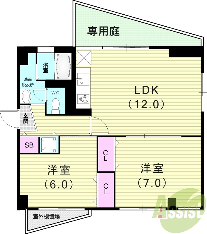 2LDK（55.04平米）システムキッチン・インターホン