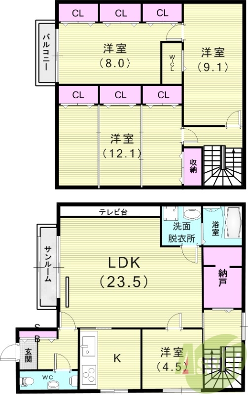 4LDK（140.7平米）ネット無料・モニターホン・エアコン
