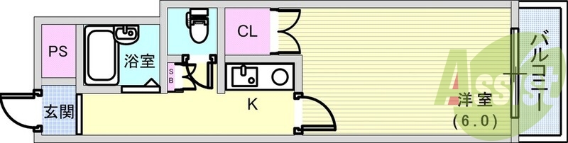 1K（２２．０平米）オートロック・インターネット使用料無料
