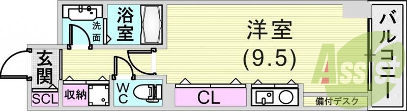 ワンルーム（２９．４５平米）モニター付インターフォン・TV台