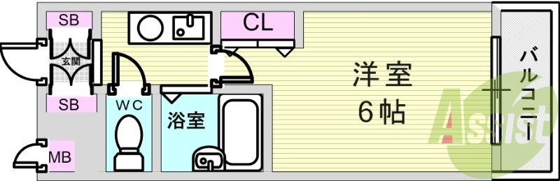 1K（２０．２３平米）モニター付きオートロック・エアコン