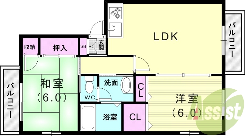 2階の間取り図