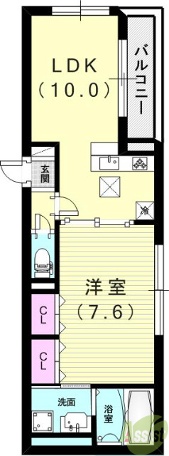 １LDK(42.12平米）カウンターキッチン・収納豊富