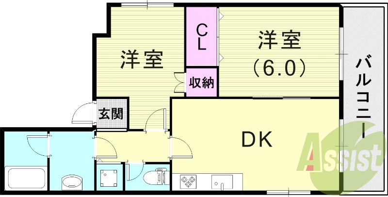 2DK（50.8平米）システムキッチン・オートバス