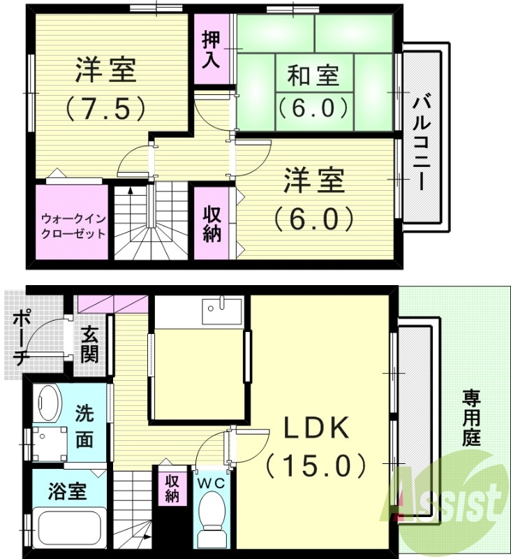 1階の間取り図